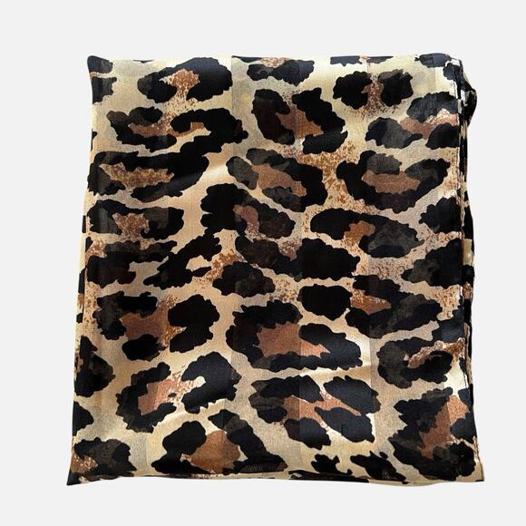 Leopard Print Scarf Wrap Brown Black Soft Trendy Chic Fashion Rectangle 13x57 - Picture 10 of 12
